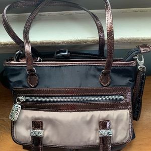 Brighton nylon and leather crossbody